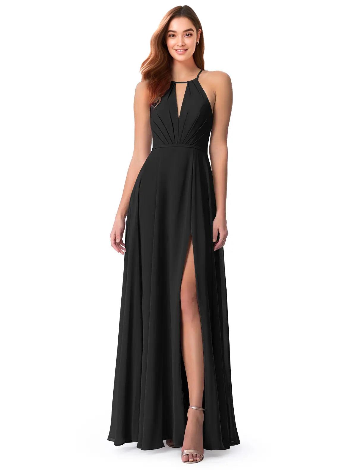 A-Line Chiffon Bridesmaid Dresses Featuring Open Back