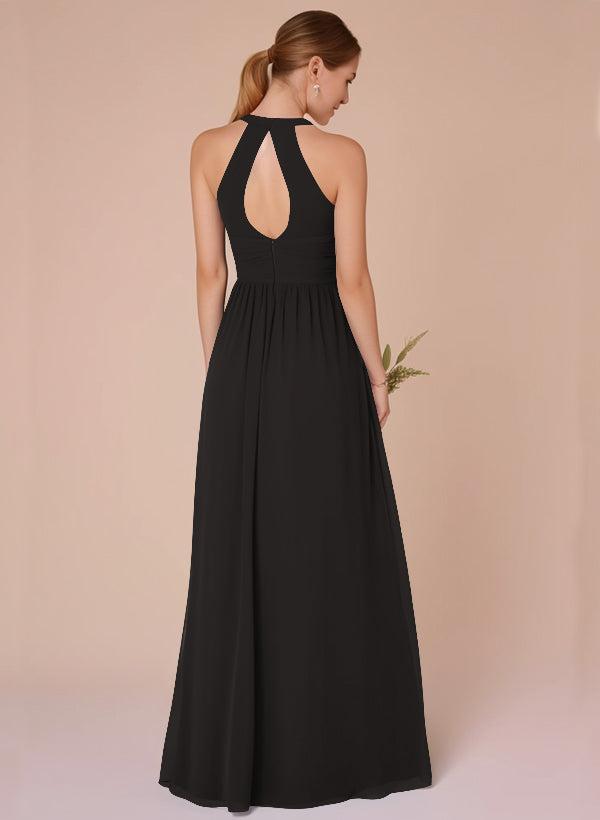 A-Line Chiffon Bridesmaid Dresses With Back Hole