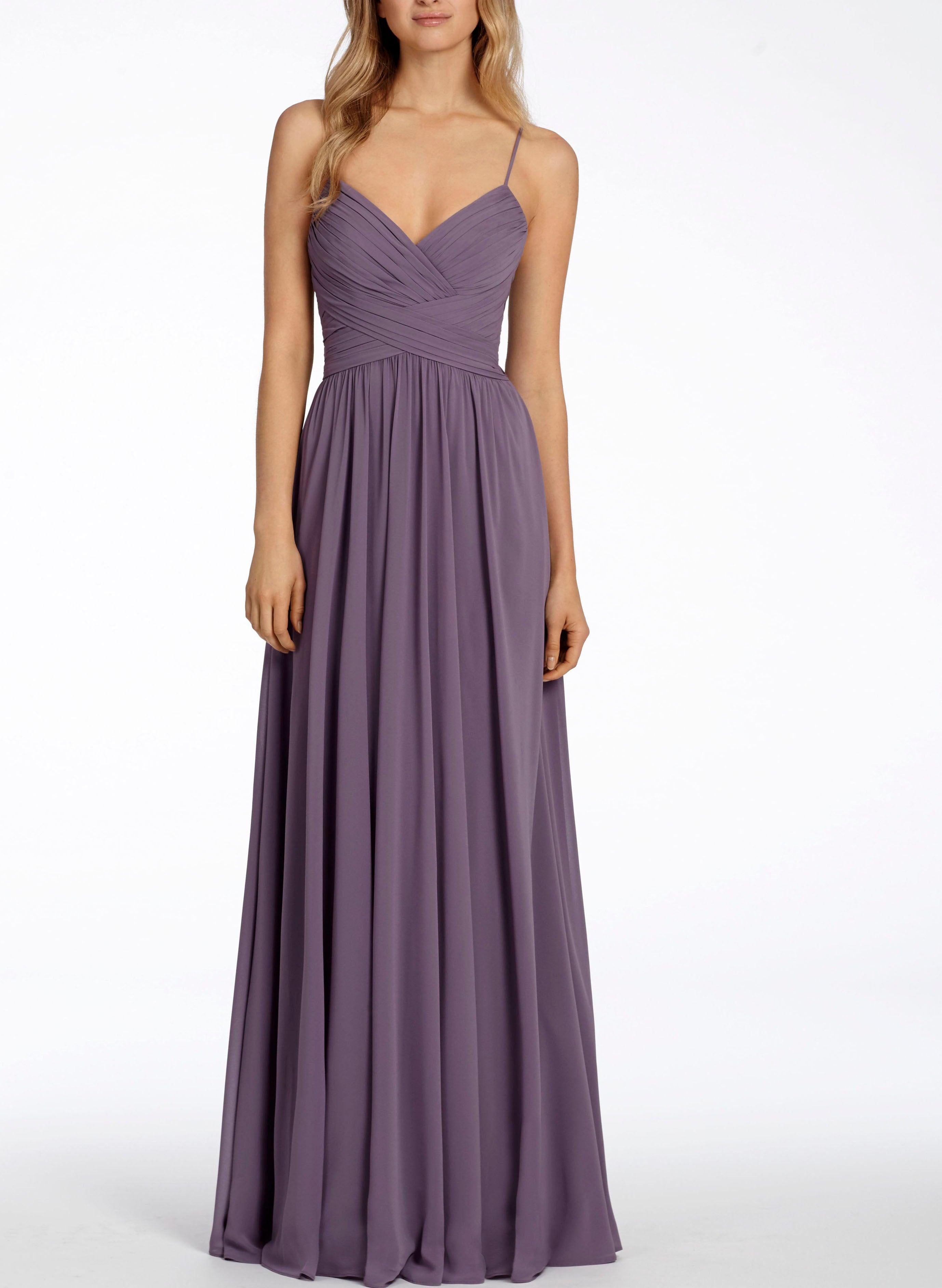 A-Line Open Back V-neck Bridesmaid Dresses