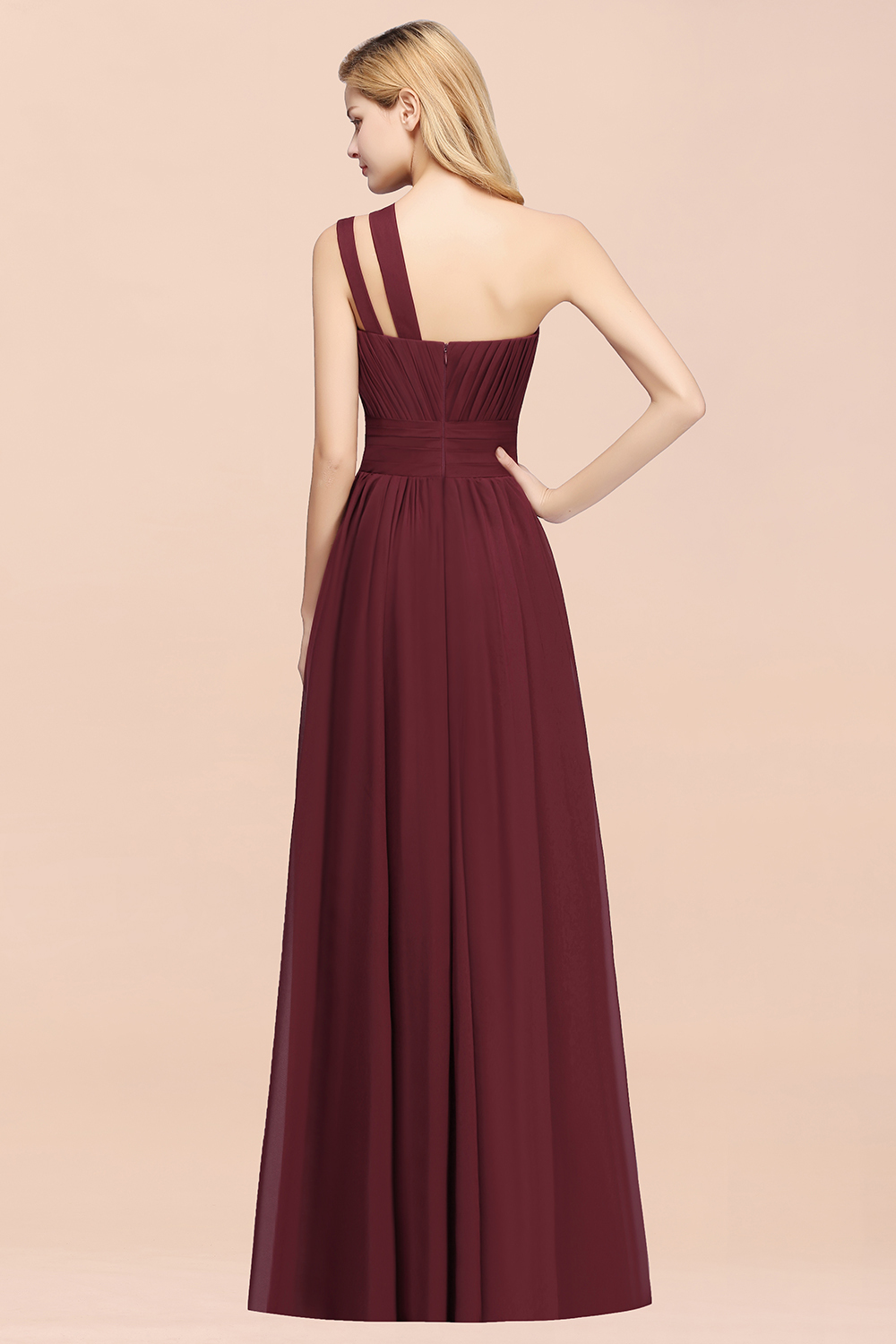 BMbridal Stylish One-shoulder Sleeveless Long Junior Bridesmaid Dresses Affordable-BMbridal