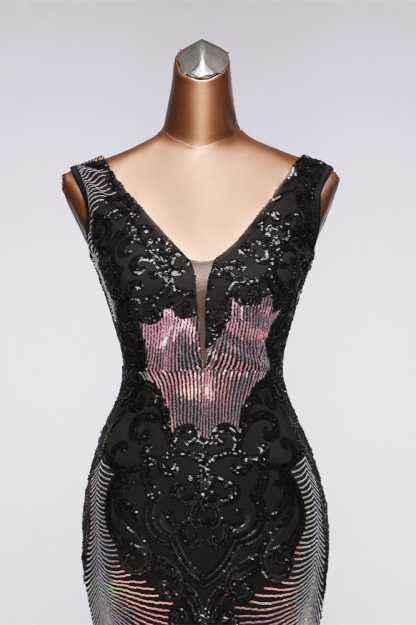 BMbridal Sparkly Sequined V-Neck Mermaid Long Prom Dresses Online