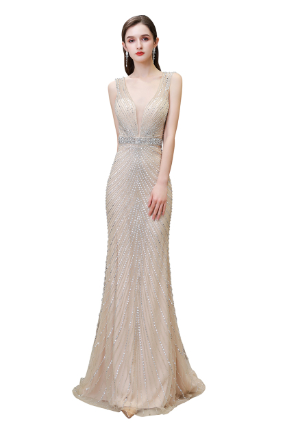 BMbridal Luxurious Beadings Mermaid Prom Dress Long Mermaid Evening Gowns On Sale