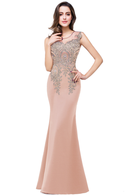 BMbridal Black Mermaid Long Prom Dress With Lace Appliques