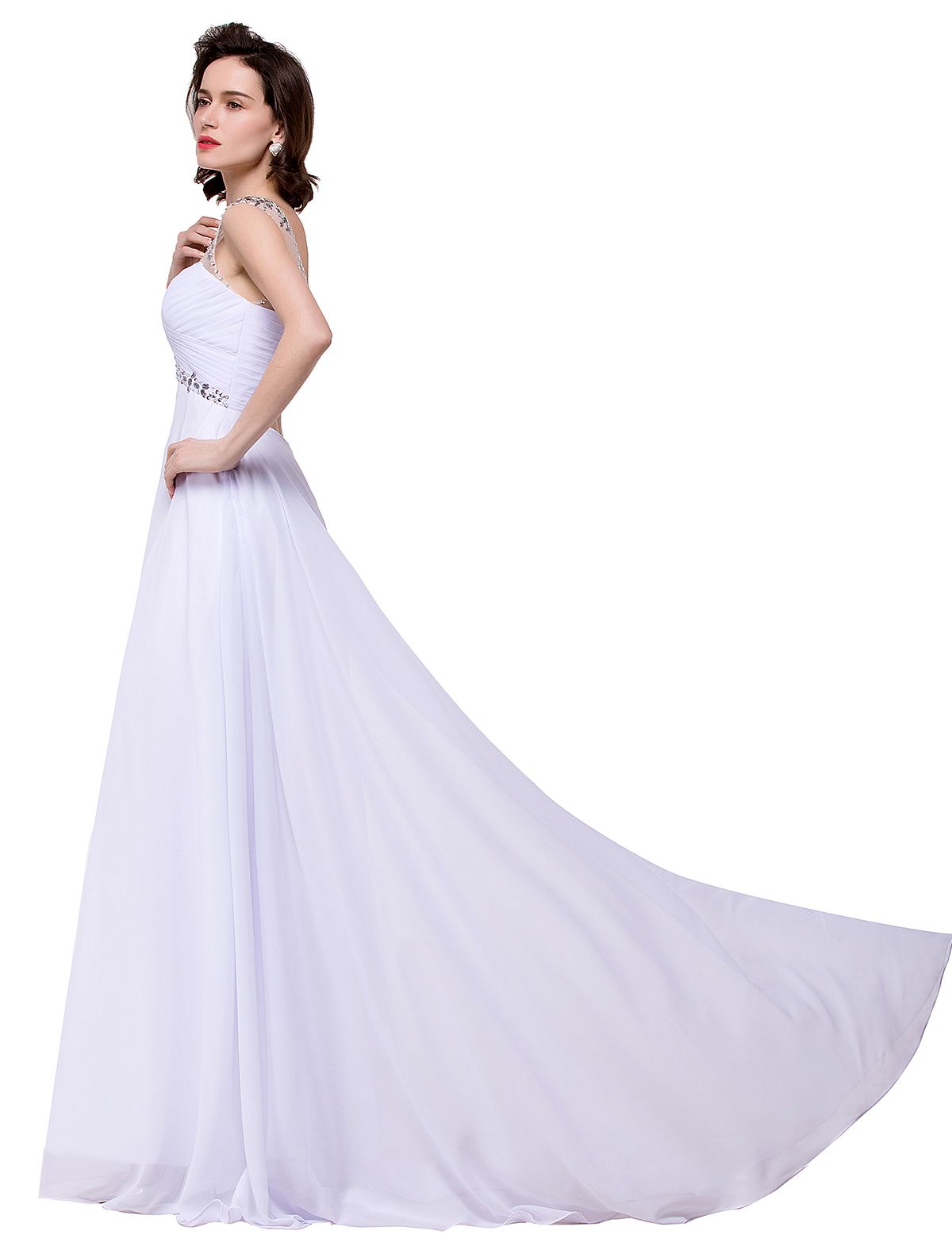 BMbridal A-line Sweetheart Chiffon Evening Dress With Crystal