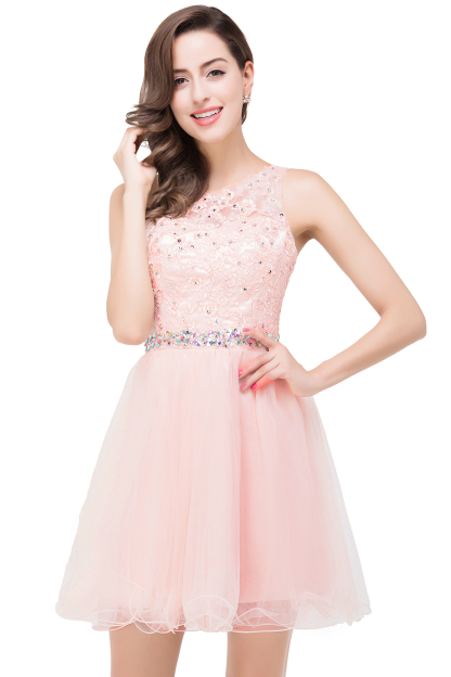 BMbridal A-line Knee-length Tulle Prom Dress with Appliques