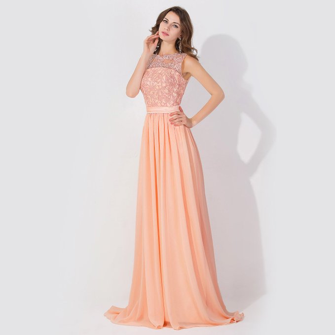 BMbridal A-line Chiffon Tulle Lace Ruffles Bridesmaid Dress