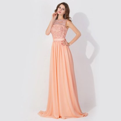 BMbridal A-line Chiffon Tulle Lace Ruffles Bridesmaid Dress