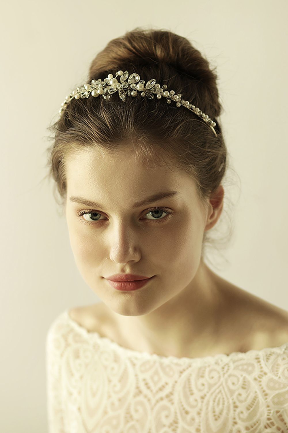 BMbridal Glamourous Alloy Imitation Pearls Special Occasion Wedding Hairpins Headpiece with Crystal Rhinestone-BMbridal