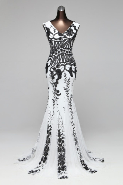 BMbridal Glamorous Sequined Sleeveless Long Mermaid Prom Dresses Online