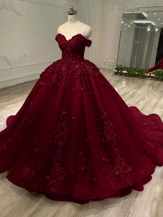 Tulle Sleeveless Off the Shoulder Long Prom Dress With Appliques