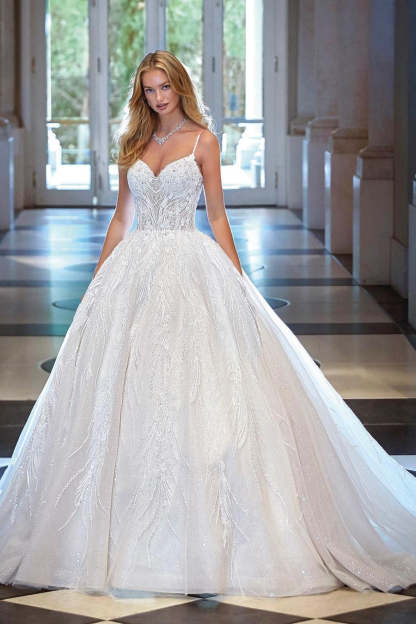 Amazing V-neck Sleeveless A-line Appliques Wedding Dress With Lace-BMbridal.com