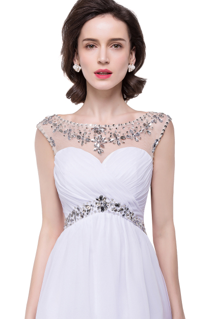 BMbridal A-line Jewel Chiffon Party Dress With Crystal
