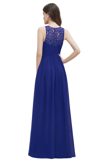 BMbridal Elegant V-Neck Lace Ruffles Bridesmaid Dress Sequins Burgundy Chiffon Evening Dress