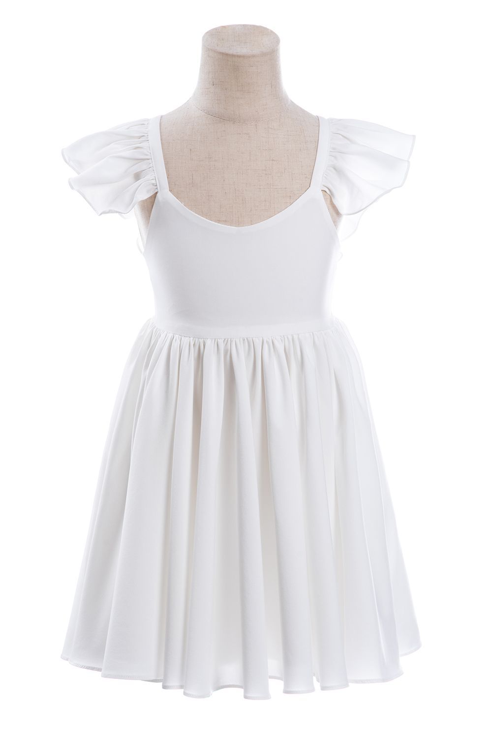 BMbridal White Cap Sleeve Little Flower Girl Dress Online-BMbridal