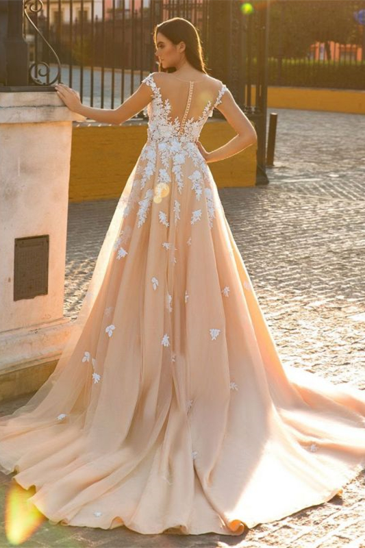 Sweetheart Cap Sleeves Lace Appliques Overskirt Mermaid Wedding Dress