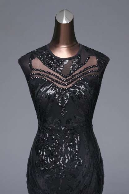 BMbridal Elegant Sequined Jewel Sleeveless Mermaid Prom Dresses with Beadings