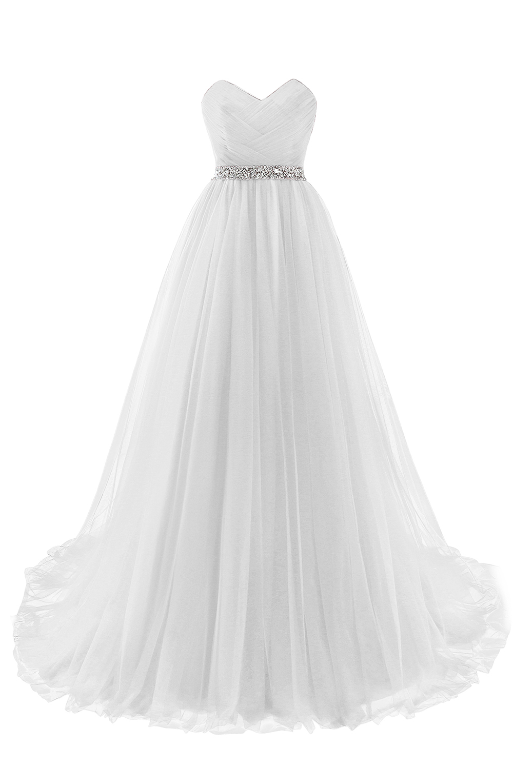 BMbridal modest sweetheart sleeveless beading a-line prom dress