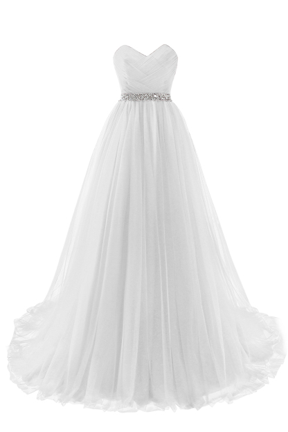 BMbridal modest sweetheart sleeveless beading a-line prom dress