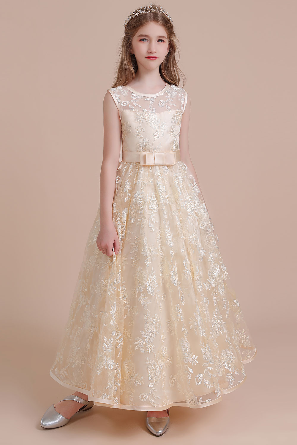 BMbridal A-Line Amazing Lace Tulle Flower Girl Dress Online-BMbridal