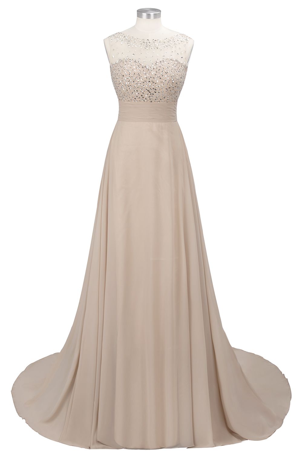 BMbridal Chic Jewel Chiffon Tulle Party Dress with Sequins