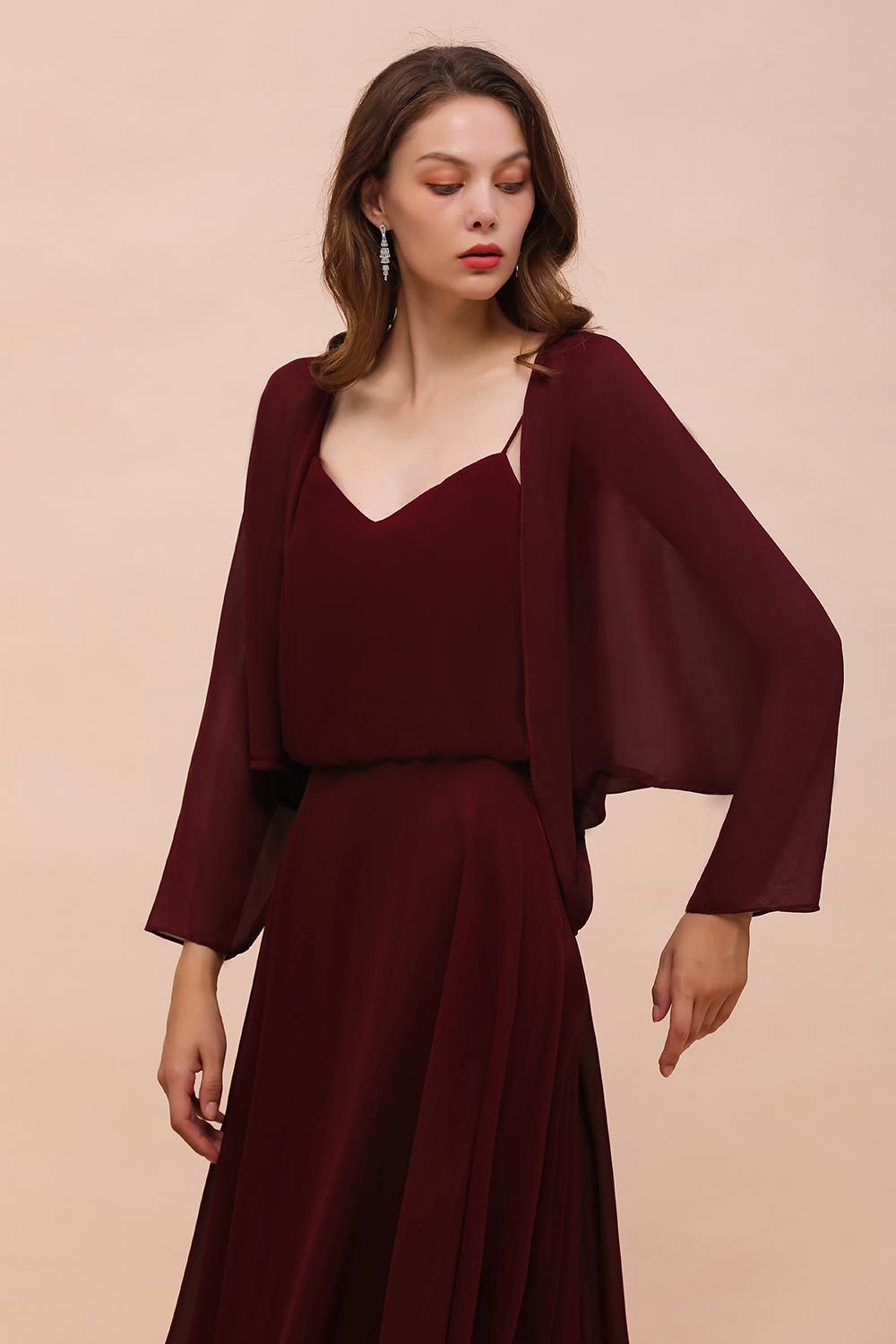 BMbridal Chiffon Long Sleeves Special Occasions Wrap-BMbridal