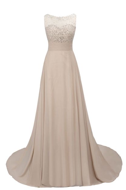 BMbridal Chic Jewel Chiffon Tulle Party Dress with Sequins