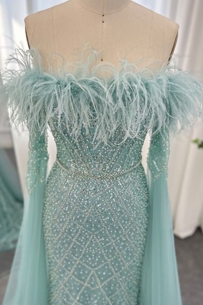 Bmbridal A-Line Strapless Floor-Length Sleeveless Prom Dresses with Appliques
