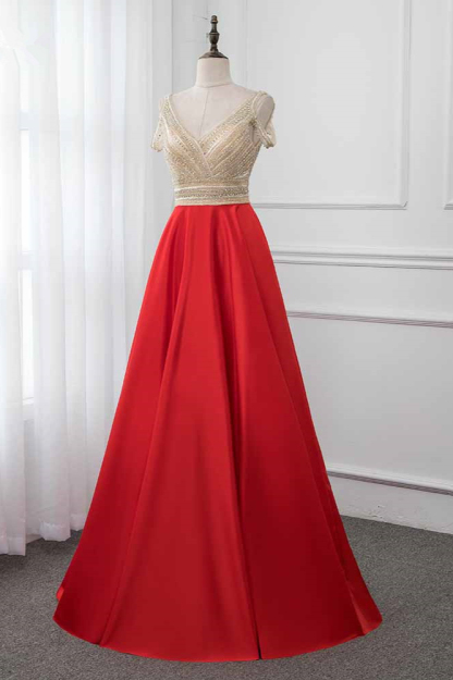 BMbridal Glamorous V-Neck Rhinestone Burgundy Mermaid Prom Dresses with Cold Sleeves Online