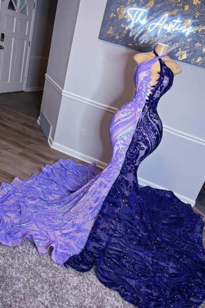 Beautiful Long Mix Colour Sleeveless Mermaid Prom Dress-BMbridal.com