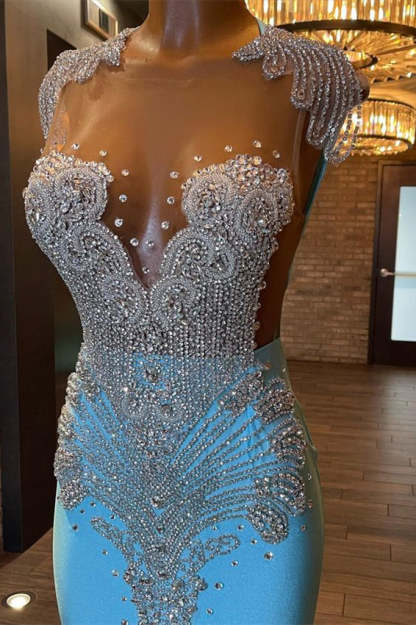 Beautiful Long Sleeveless Mermaid Prom Dress With Beading-BMbridal.com