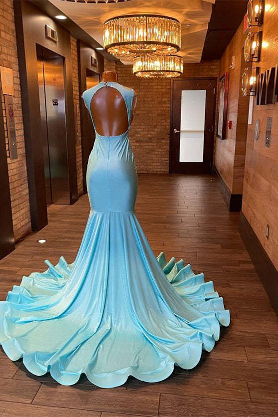 Beautiful Long Sleeveless Mermaid Prom Dress With Beading-BMbridal.com