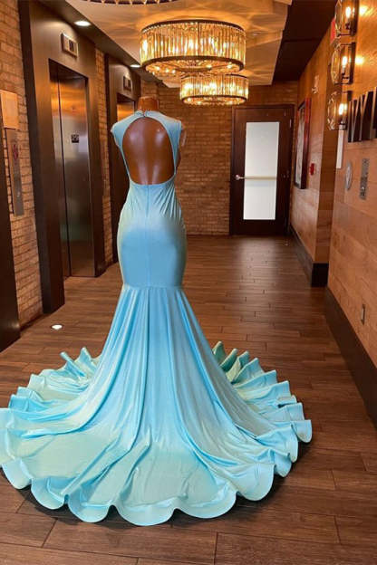 Beautiful Long Sleeveless Mermaid Prom Dress With Beading-BMbridal.com