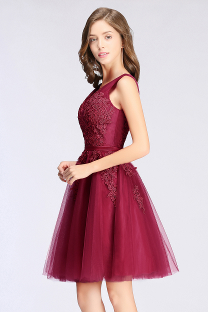 BMbridal A-line Knee-length Tulle Prom Dress with Appliques