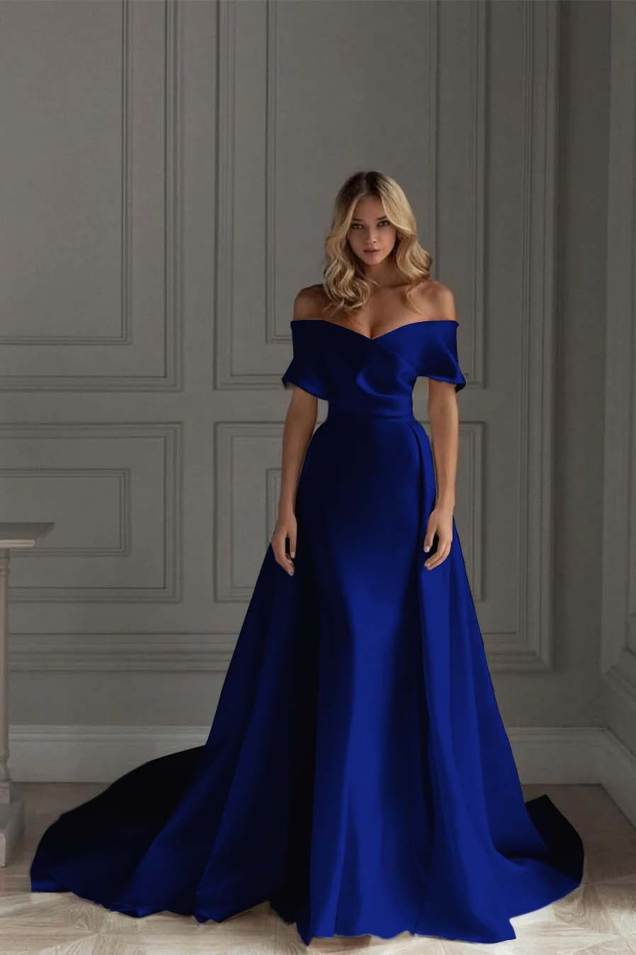 Off the Shoulder Strapless Sleeveless Long Prom Dress With Ruffles