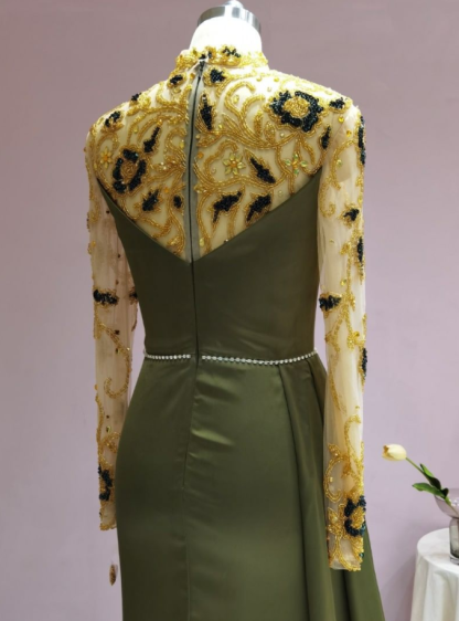 Black long evening dress with sleeves Prom dresses in glitter-BMbridal.com