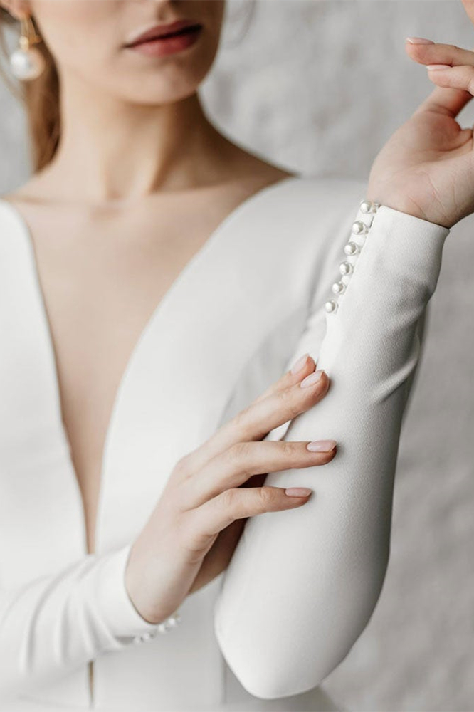 Tulle Long Sleeves Wedding Dress