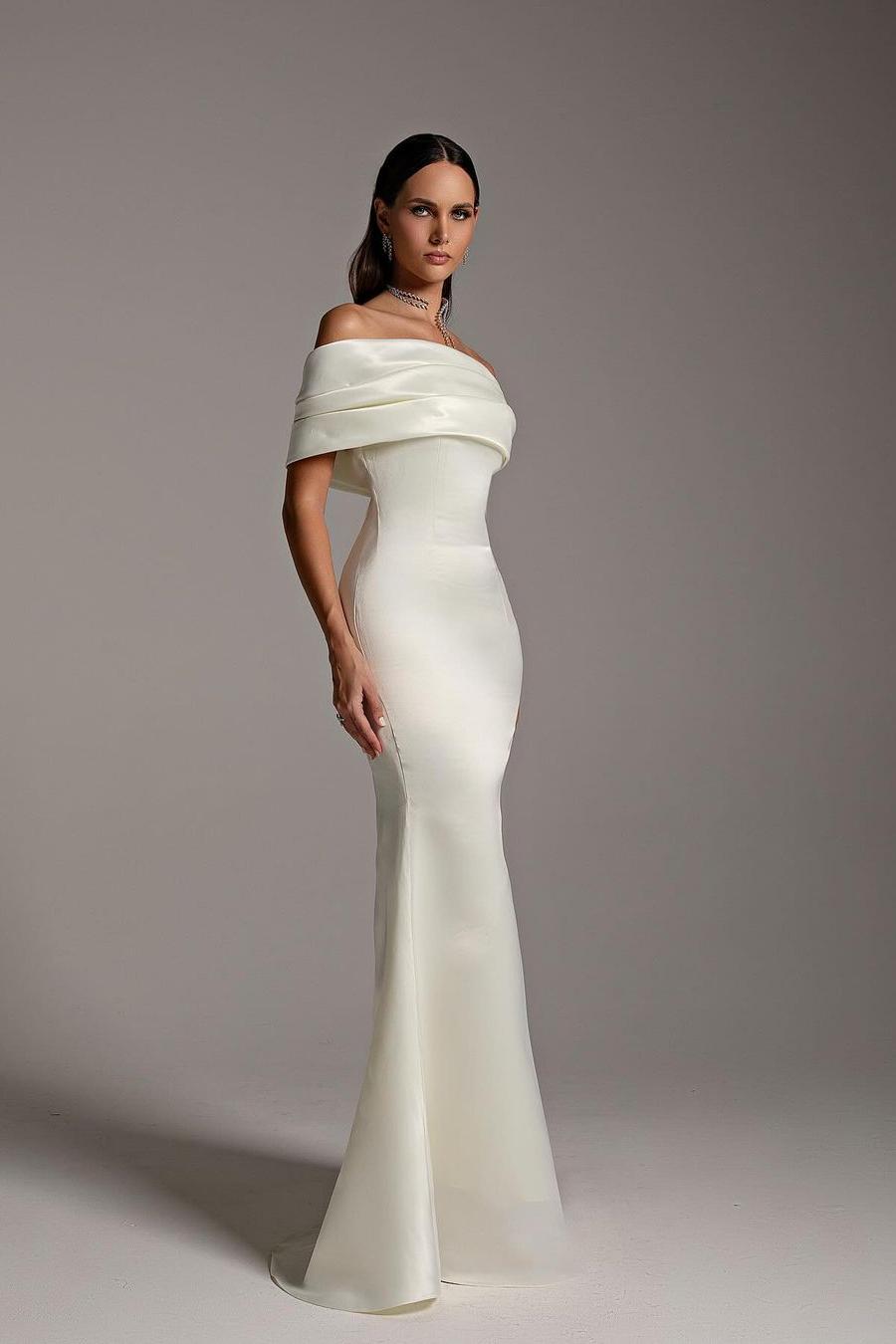 One Shoulder Sleeveless Mermaid Long Prom Dress With Ruffles