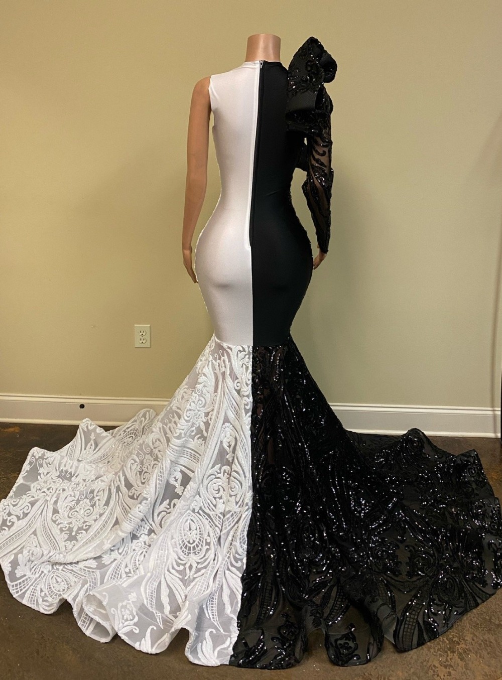 Bmbridal Mix Color Mermaid Prom Dress Sequins Long