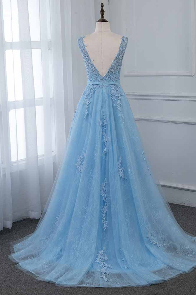 BMbridal Affordable Jewel Sleeveless A-line Prom Dresses with Lace Online