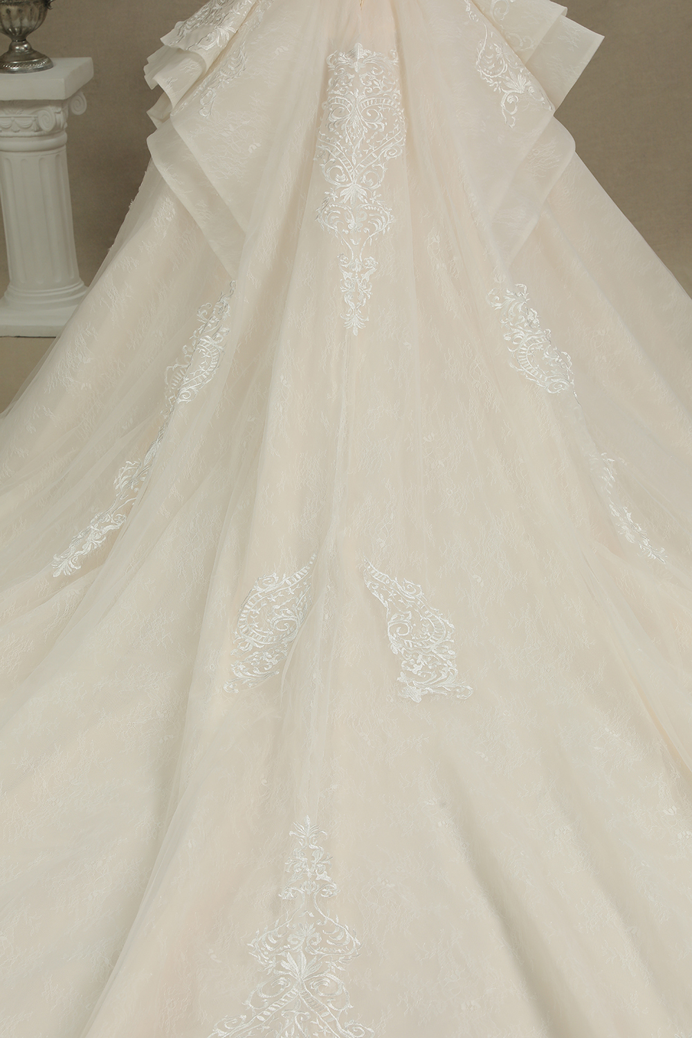 BMbridal Glamorous Short Sleeve Lace Ball Gown Wedding Dress-BMbridal