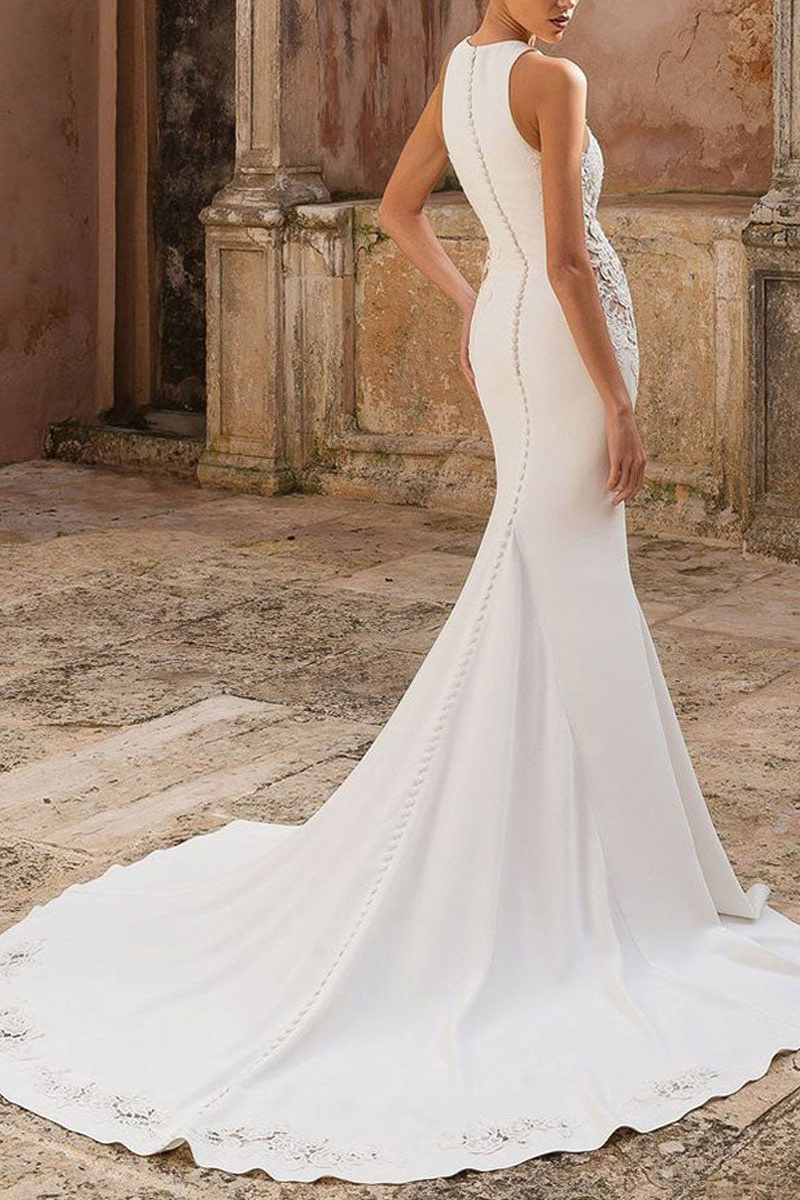 Sleeveless Mermaid Wedding Dress
