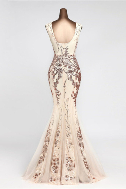 BMbridal Glamorous Sequined Sleeveless Long Mermaid Prom Dresses Online