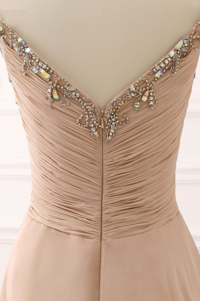 BMbridal Elegant Off-the-Shoulder Sweetheart Ruffle Prom Dresses with Appliques Beadings