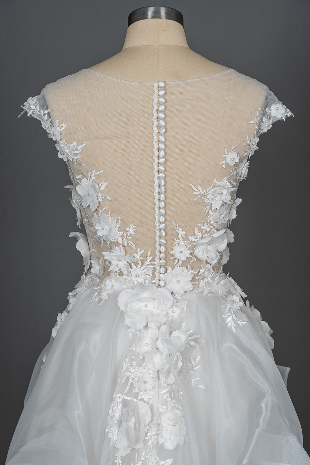 Bmbridal Appliques Flowers Wedding Dress Ball Gown Tulle-BMbridal