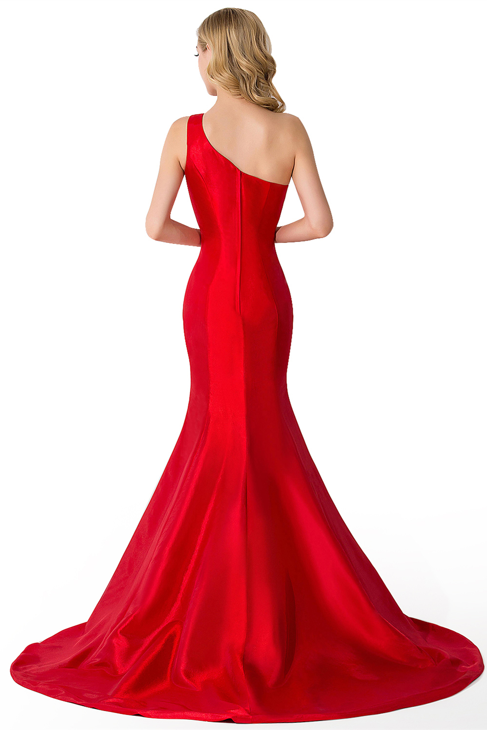 BMbridal One Shoulder Red Mermaid Long Party Gowns