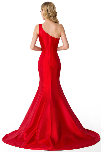BMbridal One Shoulder Red Mermaid Long Party Gowns