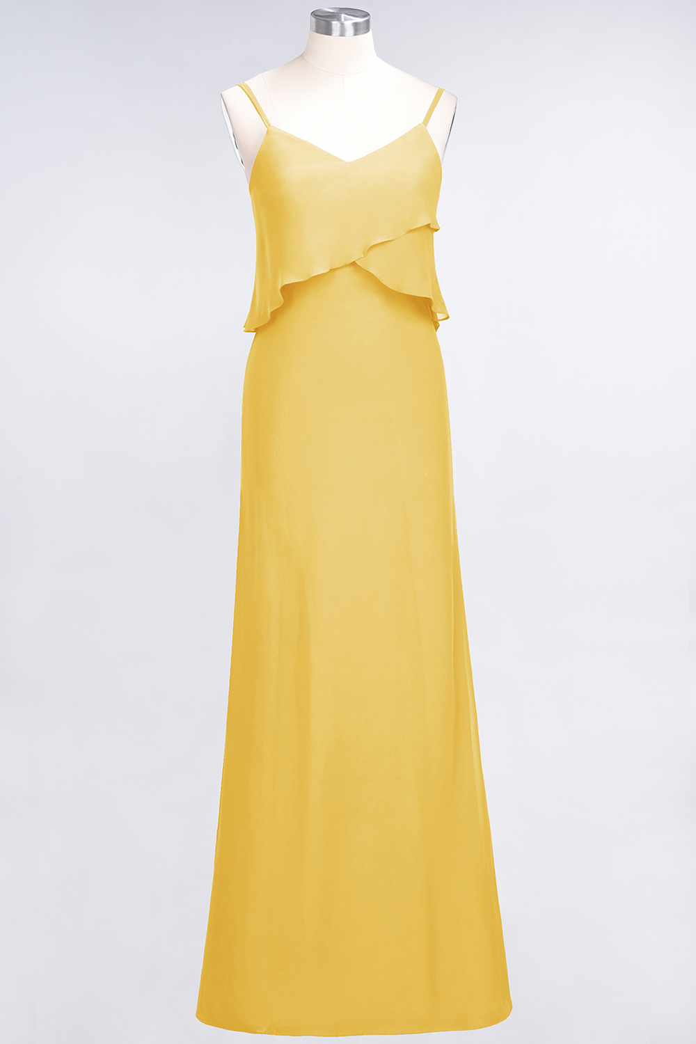 BMbridal Affordable Spaghetti-Straps V-Neck Burgundy Chiffon Bridesmaid Dresses-BMbridal