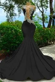 Strapless Sleeveless Backless Mermaid Long Prom Dress With Appliques