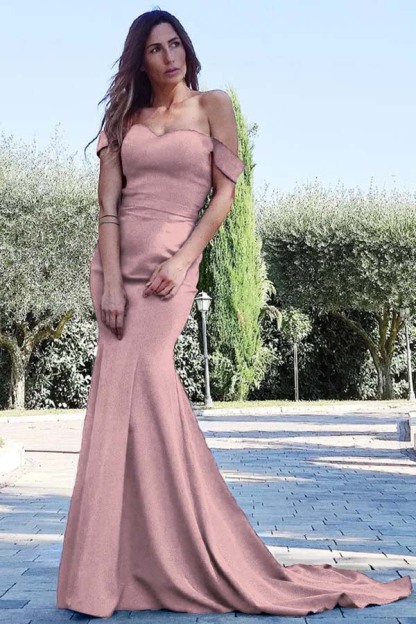 Mermaid Sweetheart Sleeveless Off the Shoulder Royal Blue Long Prom Dress