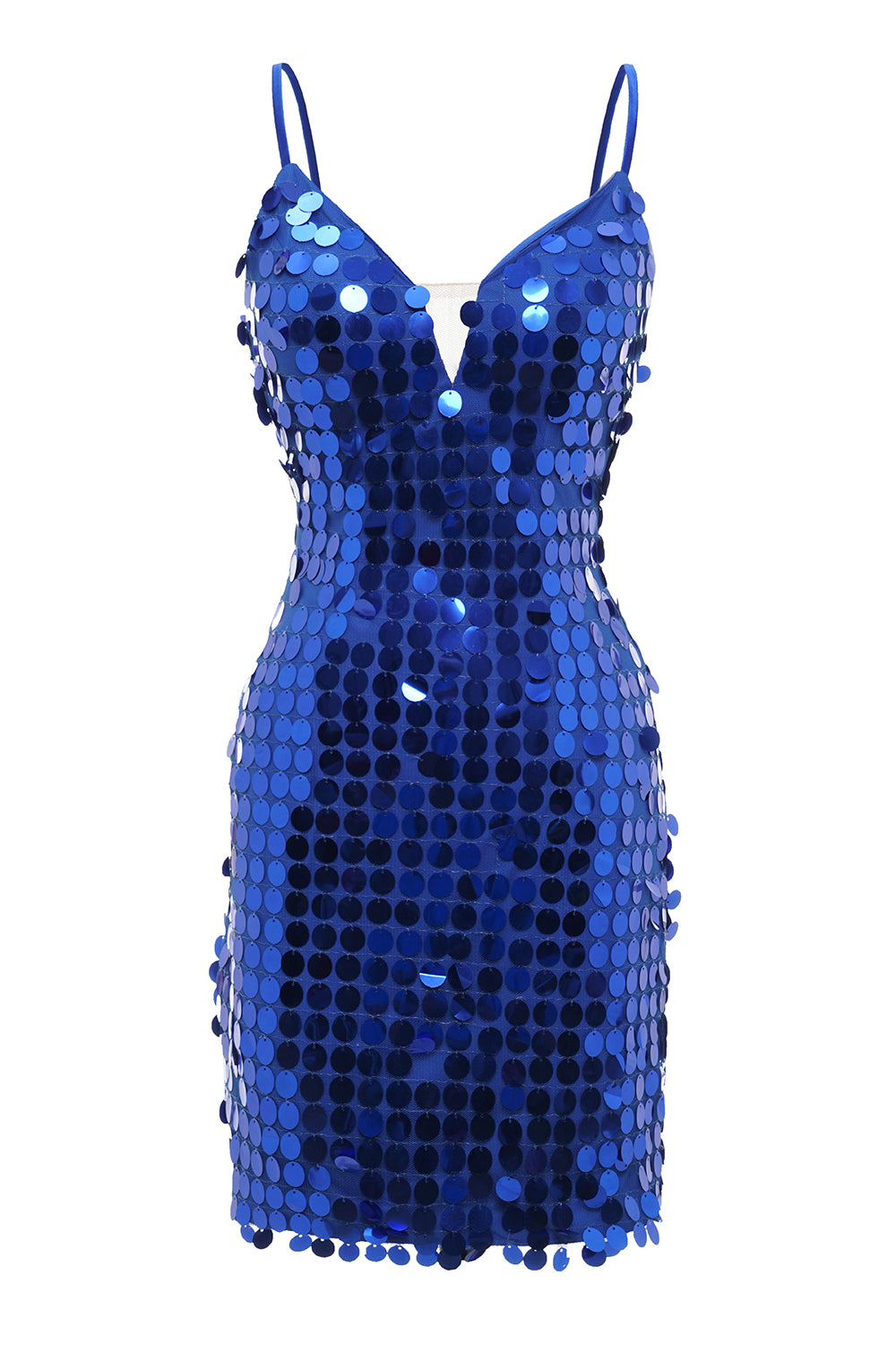 Royal Blue Sparkly Sequins Tight Short Homecoming Dress-BMbridal